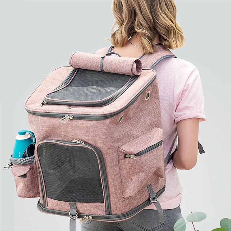 Foldable Pet Travel Backpack Carrier Bag