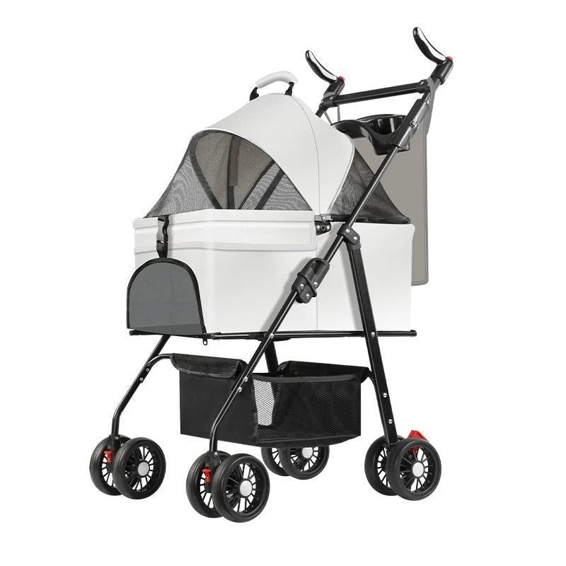 Portable Folding Cart with Carrier for Dogs